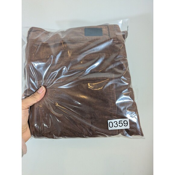 Paige Women Brown Corduroy High Rise Straight Leg Pants 31 English Countryside - Picture 10 of 10